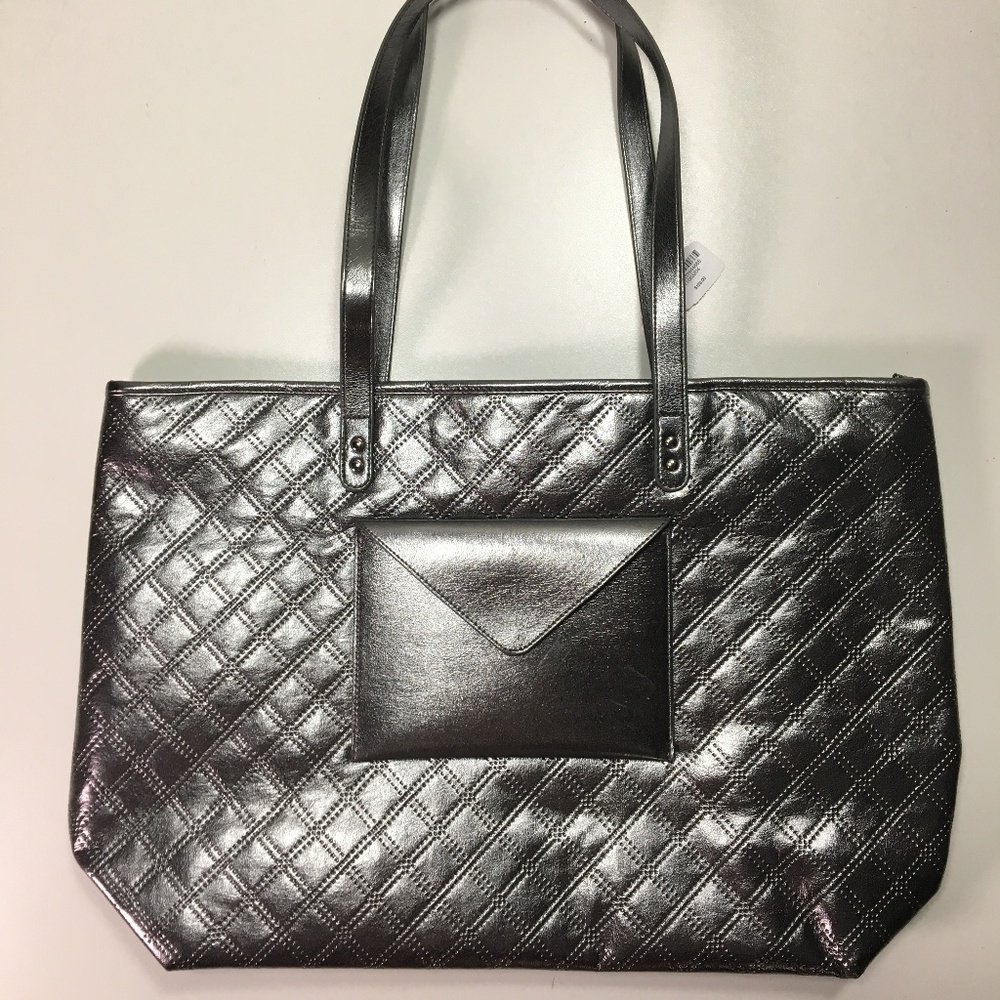 Bath And Body Works Silver Quilted Large Tote